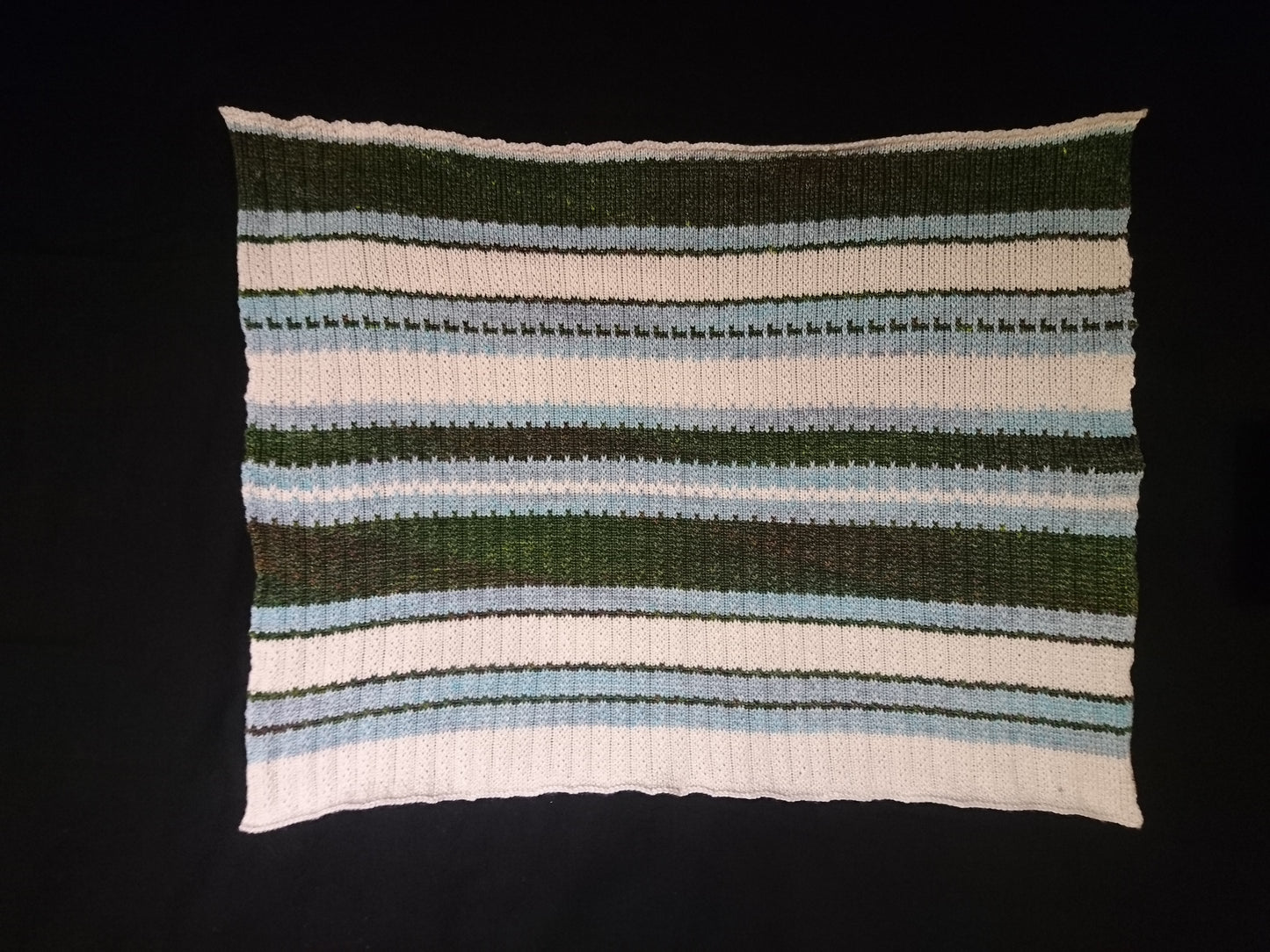 Evergreen and Blue Skies Baby Blanket