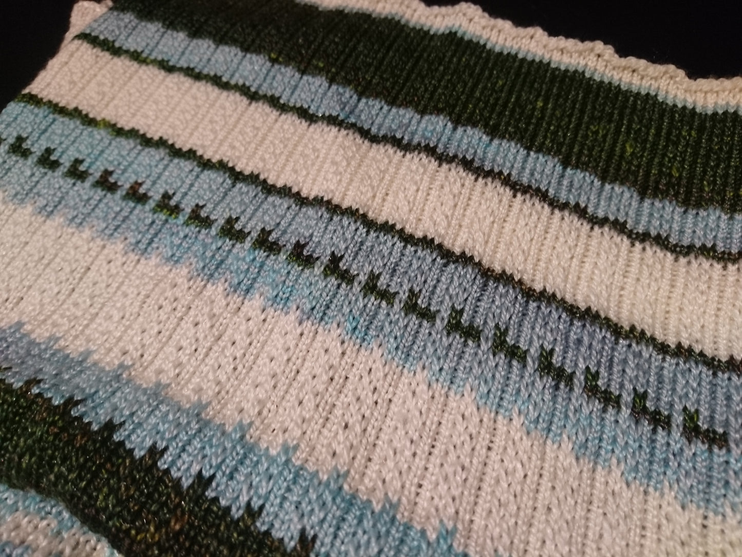 Evergreen and Blue Skies Baby Blanket